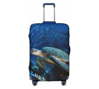 COWMMWOC Tartaruga marina con pesci custodia protettiva per trolley da viaggio, copertura protettiva per valigie da 45,7 - 81,7 cm, lavabile, protezione per valigia da viaggio, 3D, S