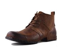 COWSDELLA Retro Uomo Stivali Chukka Moto Casual Pelle Abito Stivaletto per Maschio Moda 6015-2-D,Croc Ante Marrone Rilievo US8.5(EU41)