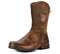 COWSDELLA Stivali da uomo da Moto da Cowboy moda Pelle Chukka Stivaletti Classico 5008-1-H1, marrone,US8.5(EU41)