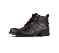 COWSDELLA Uomo Marrone chiaro Stivali Chukka Allacciati Moto Casual Pelle Abito Stivaletto per Uomo Moda 6015-1-C-R