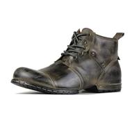 COWSDELLA Uomo Marrone chiaro Stivali Chukka Allacciati Moto Casual Pelle Abito Stivaletto per Uomo Moda 6015-1-C-R