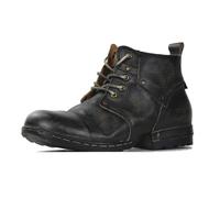 COWSDELLA Uomo Nero Retro Chukka Boots Lace-up Motorcycle Casual Leather Dress Ankle Boot for Men Fashion CD-6015-3-B-11.5-R