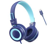 Cowyawn Cuffie USB Tipo C per Bambini, Volume Limitato a 94 dB, On-Ear Pieghevoli e Leggere per Scuola/Adolescenti/Ragazzi, Blu