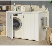 COXE 5008PAM Mobile Coprilavatrice e Lavatoio Reversibile, Resina da Esterno, Bianco