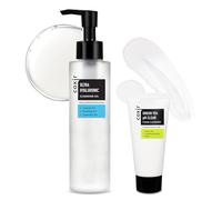 coxir Olio detergente ultra ialuronico (150 ml) + schiuma detergente Greentea Ph Clear (30 ml) per doppia pulizia, acido ialuronico, idratante, ammorbidente, lenitivo e idratante. Cura coreana