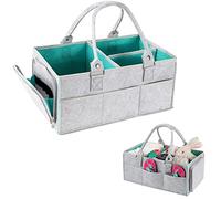 Coyanyu Cestino Portaoggetti per Neonati, Borsa in Feltro Baby Diaper Caddy Porta Pannolino Organizzatore con Scomparti, Portatile Fasciatoio Nursery Cestini Sacchetto per Salviette Doccia Neonato