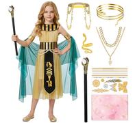 COYBTO Costume Cleopatra Bambina, Costume Egiziano Bambina e Accessori, Tra Cui Scettri, Braccialetto, Costumi Faraone Egizio, Costumi Carnevale Bambine Adatti Feste, Cosplay, Halloween (120)