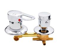 COYEUX Miscelatore Termostatico per Doccia, Deviatore in Ottone, Design a Doppio Comando, Interasse 10 Cm/4'‘, 12,5 Cm/5’', 14,5 Cm/5,7'', per Cabina Doccia E Mobili da Bagno