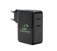 Coyote - Caricabatterie da 2 USB - Ricarica simultanea di 2 dispositivi su presa a muro - Cavo USB a Micro USB Incluso - Compatibile con Coyote Mini, S, NAV, NAV+, Coyote e Smartphone