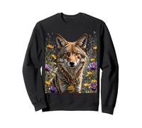 Coyote circondato da Un Fiore di Pasque Americano Felpa