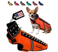 CoyoteVest, SpikeVest Pettorina per cani di piccola taglia, riflettente, punte per proteggere il cane da coyote, rapaci e attacchi di animali, prodotta negli Stati Uniti (S, arancione fluorescente)