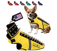 CoyoteVest, SpikeVest Pettorina per cani di piccola taglia, riflettente, punte per proteggere il cane da coyote, rapaci e attacchi di animali, anti-falco, prodotta negli Stati Uniti (S, giallo)