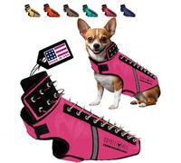 CoyoteVest, SpikeVest Pettorina per cani di piccola taglia, riflettente, punte per proteggere il cane da coyote, rapaci e attacchi di animali, anti-falco, prodotta negli Stati Uniti (S, rosa)