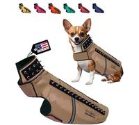 CoyoteVest, SpikeVest Pettorina per cani di piccola taglia, riflettente, punte per proteggere il cane da coyote, rapaci e attacchi di animali, prodotta negli Stati Uniti, L, marrone (Texas Tan)
