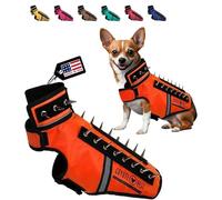 CoyoteVest, SpikeVest Pettorina per cani di piccola taglia, riflettente, punte per proteggere il cane da coyote, rapaci e attacchi di animali, prodotta negli Stati Uniti (XS, arancione fluorescente)