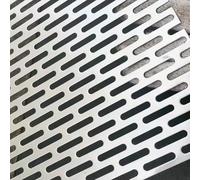 COYOUCO Lamiera Forata in Acciaio Inox 304 con Fori a Fessura, Griglia di Scarico e Pannello Protettivo Anticorrosione per Uso Interno/Esterno,30x30cm Thick 2mm