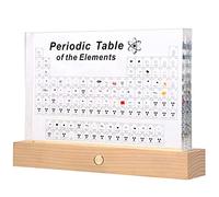 COYOUCO Tavola Periodica Reale degli Elementi, Tavola Periodica con 83 Tipi di Elementi Reali all'Interno, Display della Tavola Periodica Chimica Acrilica con Base,Large