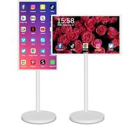 coyrugky Smart TV Pollici Portatile 4K, Monitor Touch Android con Rotazione Completa, Batteria Integrata, Telecomando Vocale, Schermo da 1920x1080(8+128G,24IN)