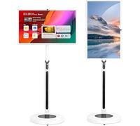 coyrugky Televisore Portatile 4K da 32 Pollici, Monitor Touchscreen Intelligente con Android, Batteria Integrata e Rotazione 360° - Supporto Telecomando Vocale(8+128G,24IN)