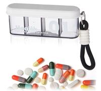 COYUN 1 Pcs Portapillole Portapillole Settimanale, Portapillole Giornaliero Viaggio Portatile 4 Scomparti Rimovibili L'umidità Prova Pill Organizer Tascabile Mini per Vitamine Farmaci(Bianco)