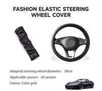 COYUN 1 Pezzo coprivolante per Auto, coprivolante in Pelle Elastica, Volante Antiscivolo per Veicoli, Accessori universali per Volante, Antiscivolo in Pelle PU Traspirante Copristerzo, Linea rossa