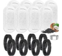 COYUN 16 Pcs Filtri Fontanella per Gatti,Filtro con 8 Filtro Carboni Attivi e 8 Spugna In Schiuma, Filtri Fontana Gatto, Tripla Filtrazione Filtri Fontana Gatto Cappa,Cani Filtri di Ricambio per Acqua