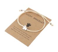 COYUN 1Pcs braccialetto di angelo custode portafortuna fatto a mano in argento con ciondolo a forma di angelo in metallo per donne e ragazze famiglia miglior amico compleanno gioielli regalo,con carta