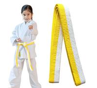 COYUN 1pcs Cintura Judo Karate Sportive, Judo Karate Cintura Arti Marziali Karate Judo Cotone Taekwondo Belts Professionale Karate Aikido Belt Bianco Giallo Bambini Adulti Cintura Arti Marziali 220cm