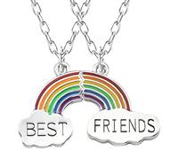 COYUN 2 Pezzi Collana dell'amicizia, Collana Pendente Amicizia, Regalo Compleanno/Natale/Damigella d'Onore - Regalo per Signore, Ragazze e Sorelle