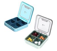 COYUN 2 Pezzi Portapillole Giornaliero,Portapillole Da Viaggio, Portapillole Da Viaggio Portatile Portapillole,Design Semplice Aperto, Per Portare Vitaminecon E Multipla Medicina