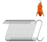 COYUN 20 pezzi Gancio per carne a S, ganci a S in acciaio inox, Ganci da affumicatura in acciaio inox, Gancio da macellaio per la lavorazione della carne, Adatto per appendere anguille, manzo, maiale