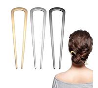 COYUN 3 Pcs French Pin, Fermagli Per Capelli Per Chignon Francese Grandi In Metallo a Forma Di u, Accessori Capelli,Fermacapelli Donna Eleganti Per Acconciature Da Donna e Ragazza,Per Lauree,Cerimonie