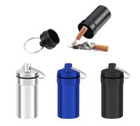 COYUN 3 Pcs Posacenere Portatile per Sigarette, Posacenere Tascabile, Mini Posacenere con Portachiavi per Viaggi, Mini Posacenere con Coperchio, Ideale per Viaggi e Campeggio (Blu+Nero+Argento)