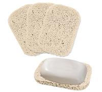COYUN 3 Pezzi Portasapone, Antiscivolo e Durevole Tappetini Salva Sapone Portasapone da Viaggio con Stampo per Bobine di Drenaggio Automatico Base per Sapone (Beige)