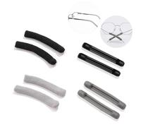 COYUN 4 paia di coperture in silicone per occhiali, Cuscinetti Auricolari in Maglieria per Occhiali Cuscinetti,parti di ricambio per occhiali, per gambe sottili in metallo (nero/grigio)