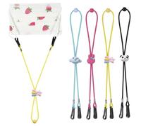 COYUN 4 Pezzi Laccio Occhiali Bambini Regolabile Cinturino Catena Occhiali Sole Perline Catenine cordini Occhiali Lettura per Sport, antiscivolo, senza coda,adatto a ragazzi e ragazze