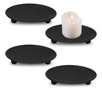 COYUN 4 Pezzi Piattino Porta Candele 6.8 Cm, Piatto Per Candele In Metallo, Sotto Candela Per Tealight, Decorazione Da Tavolo, Centrotavola, Soggiorno, Decorazione Per La Casa