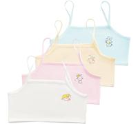 COYUN 4 Pezzi Reggiseno Top Bimba Bambina Brassiere Reggiseno Basic in Cotone per Ragazza Top Bambina Reggiseno da Allenamento Basic Intimo Reggiseno in Cotone per Ragazze per Ragazze 8-12 Anni