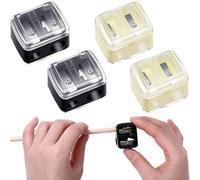 COYUN 4 Pezzi Temperamatite di Bellezza, Temperino Matita Occhi, Temperino Doppio per Matite Cosmetiche,temperino matita labbra, Temperamatite Trucco, Temperino Trucco, Nero+Beige