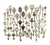 COYUN 46 Pezzi Chiavi Vintage Decorativo Misto Vecchio Bronzo Chiavi Antiche Vintage Gadget per Matrimonio Decorativo Antico Decorativo Ciondoli per Collane