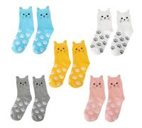 COYUN 5 Paia Alzini Gatto Donna Regalo Natale - Calzini Donna Invernali Divertenti Calze Simpatiche Donna, Calzini per Gatti, Idee Regalo Natale Lei Mama Amica Donna per Natale Donna(Unica)