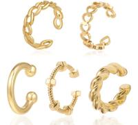 COYUN 5pcs Ear Cuff Orecchini Non piercing, Orecchini Donna Earcuff Orecchini Senza Buco alla a clip per Cartilagine Orecchini a clip per Ragazze Ipoallergenici Regalo di Gioielli(oro)