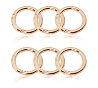 COYUN 6 pezzi Scatto Moschettone Rotondo, 35mm O Ring Anelli,Moschettoni per Borse a Innesco Gancio,Anello Portachiavi a Molla con Fibbia, Moschettone Ovale Clip per Portachiavi, Borse,Accessori (Oro)
