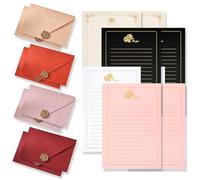 COYUN Carta da Lettere Con Busta, Confezione da 24 Fogli di Carta da Lettere con Buste, per Compleanni, Biglietti di Auguri, Cartas da Lettere e Bustes, Cartas da Cancelleria per Inviti