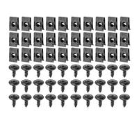 COYUN Clips Auto,60 Pcs Set U Clip Fissaggio Auto, Clip a U e Viti, Kit Universale in Metallo, Clips per Carrozzeria, Dadi a Gabbia per Autos, Viti e Dadi di Fissaggio, per Autos