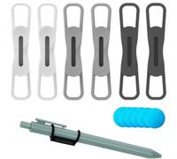 COYUN Confezione da 6 clip portapenne magnetici in silicone,Ideali per penne a inchiostro gel o pennarelli cancellabili a secco, compatibili con scrivania, frigorifero(Nero, bianco e grigio)