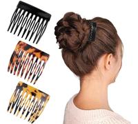 COYUN Set Di 3 Mini Fermagli, Pettini Da Capelli Da Applicare, Pettini Laterali Francesi In Acetato Di Cellulosa, Design Vintage, Ideale Per Tutti I Tipi Di Capelli