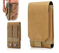 COYUN Universal Tactical MOLLE Holster Army Mobile Phone Belt Pouch EDC Security Pack Carry Accessory Kit Waist Bag Case,Cell Phone Holster for Belt,Brown