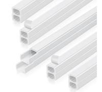 Cozary 10 Pezzi Canalina Passacavi Adesiva, Canaletta per Cavi Elettrici Nascondi Cavi TV, 15 mm(D) x10 mm(A) x0.4m(L), Canaline Passacavi da Muro Organizzatore di Cavo per Casa o Ufficio