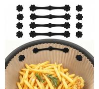 Cozary 12pcs Magneti per Friggitrice ad Aria, Fibbia Magnetica in Silicone, Resistente Alle Alte Temperature, Prevenire la Combustione, per Fissare la Carta da Forno Della Friggitrice ad Aria, Nero